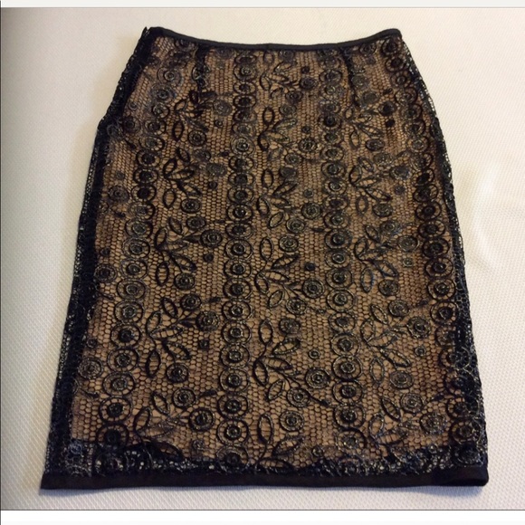 TUFI DUEK BLACK LACE SKIRT SZ 36 / S EUC $245 - Picture 2 of 6
